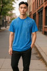 672CP Teal Hand Painted Tee