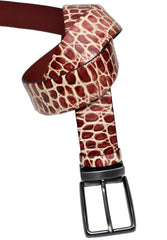 B23 Red Gator Leather Belt