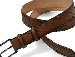 B32 Chocolate Soft Leather Braided