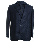 Navy Zip Out Hoodie Sport Coat