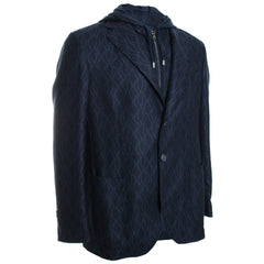 Navy Zip Out Hoodie Sport Coat
