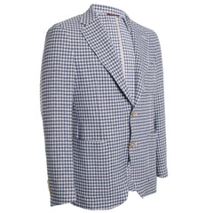 Navy Gingham Stretch Sportscoat
