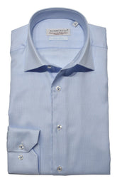 DS100B Blue Fine Piquet Dress Shirt