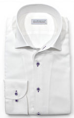 DS127 38 Plum Tonal White Shirt