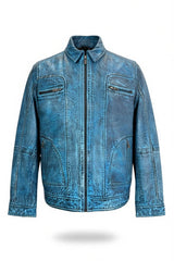 ZJ100 Washed Leather Teal Blue LG
