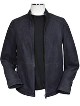 J227 Navy Reversible Suede/Leather Amalfi Coat