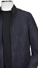 J227 Navy Reversible Suede/Leather Amalfi Coat