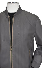 J228 Perforated Chevron Leather Coat