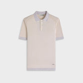 Jersey Knit Short-Sleeve Polo Sweater