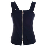 Fitted Peplum Zipper Top