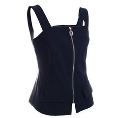 Fitted Peplum Zipper Top