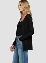 Stretch Linen Open Cardigan