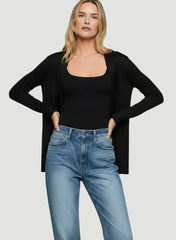 Stretch Linen Open Cardigan