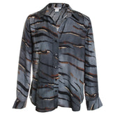 Gray Tiger Stripe Blouse