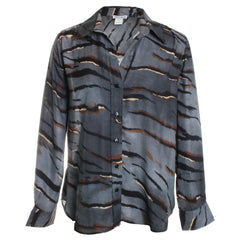 Gray Tiger Stripe Blouse