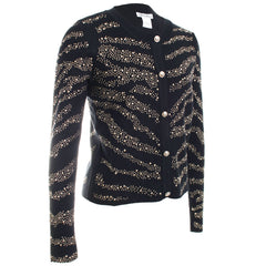 Gold Studded Details Knit Jacket