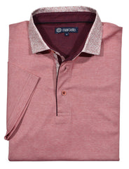 P228 Rose Royal Oxford Print Collar Polo