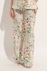 Lion Seashell Wide Leg Viscose Linen Pants