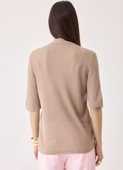 Linen Knit Rib 3/4 Sleeve Shirt