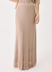 Linen Rib Knit Maxi Skirt
