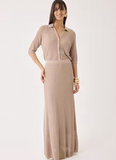 Linen Rib Knit Maxi Skirt