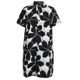 Short Sleeve Button Up Polo Collar Dress w/ Lining