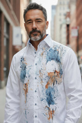 W616P White Hand Painted Azul