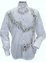 W866P White Paint Splatter Shirt