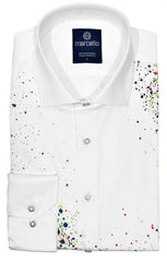 W866P White Paint Splatter Shirt