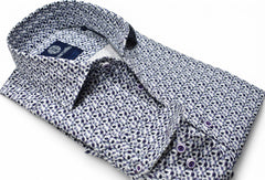 W8979 Teared Abstract Stretch Shirt