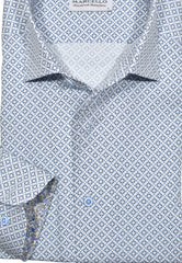 W952R Circle Medallion Roll Collar Shirt