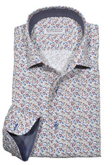 W964R Red Mini Floral Roll Collar