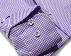 W978R Lilac Check Roll Collar