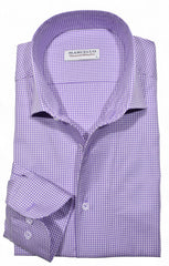 W978R Lilac Check Roll Collar