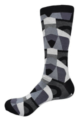 ZJ7254 Black Marcello Geometric Sock