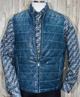 ZM108N Cali Style Navy Leather Vest