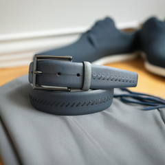 B16 Marcello Men's Leather Saddle Stitch Belt