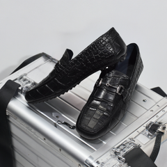 S133 Black Gator Slip On