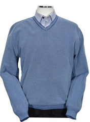 300 Denim Popcorn Stitch Sweater