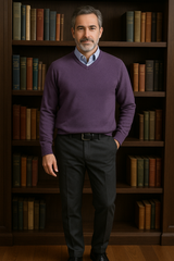 300 Plum Popcorn Stitch Sweater