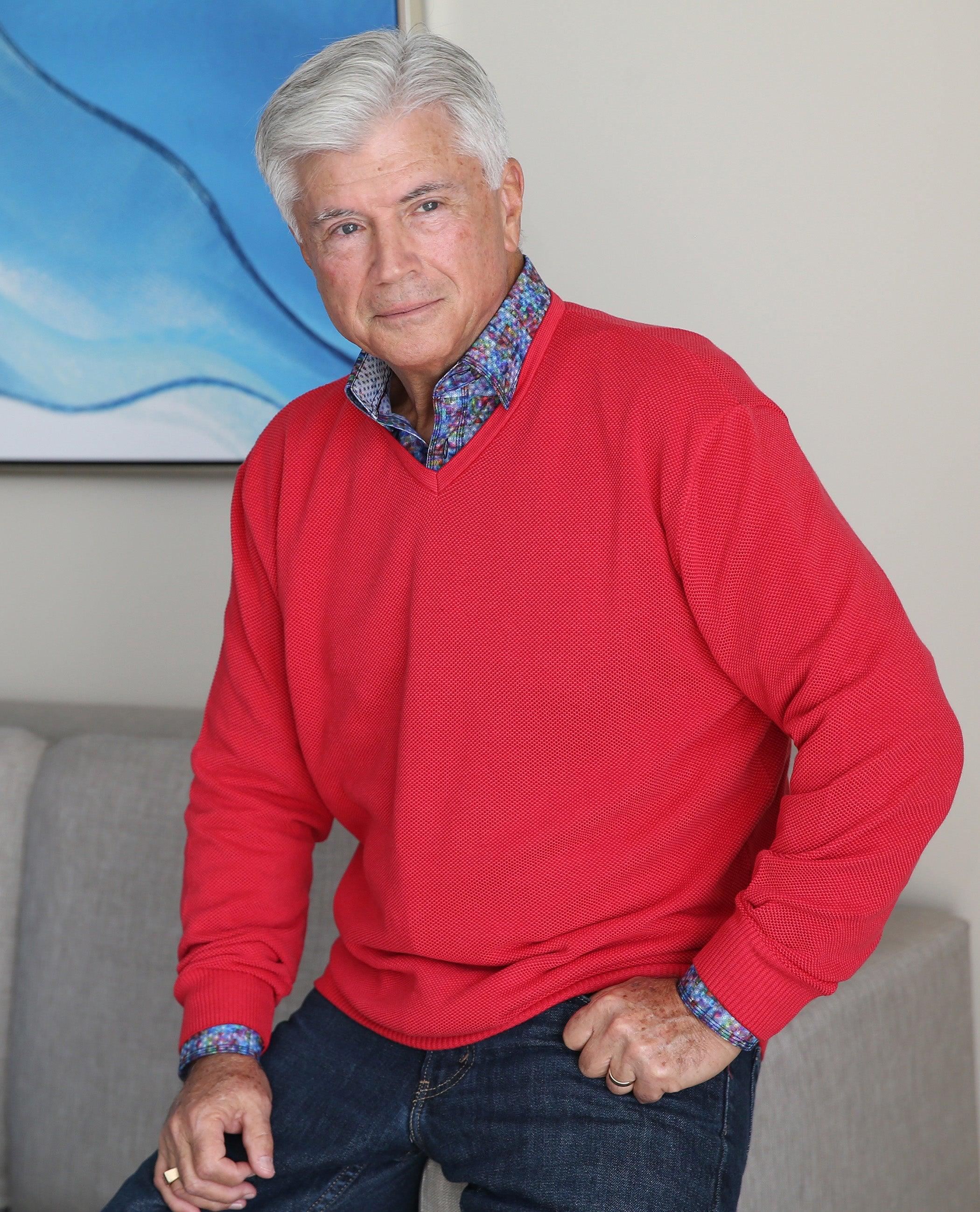 300 Denim Popcorn Stitch Sweater