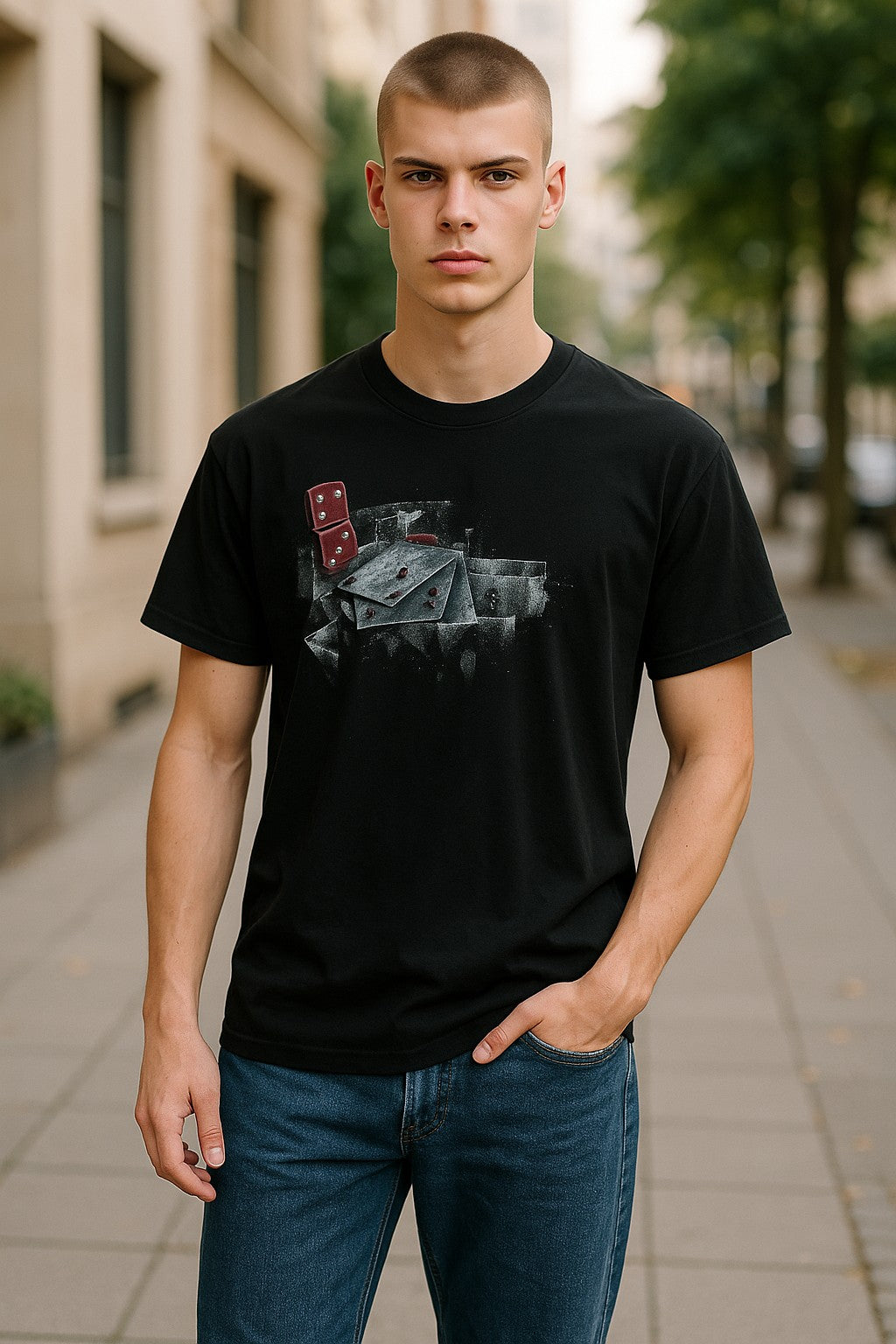 671 Black Tee - Gambling