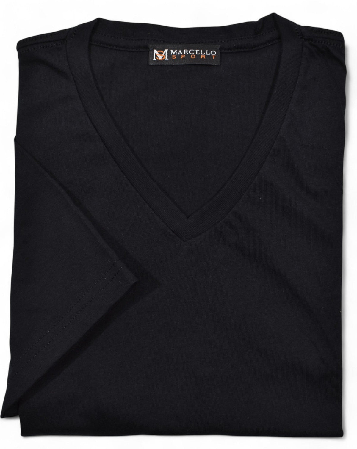672V Black V Neck Tee