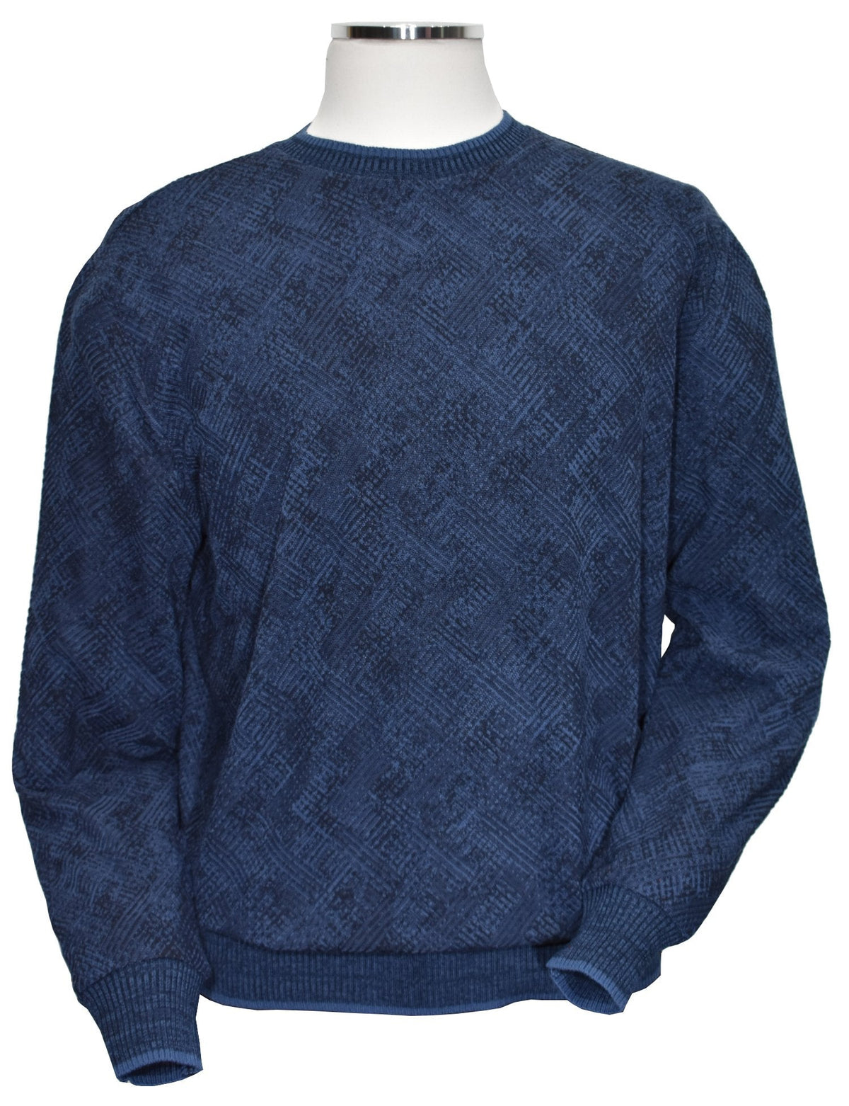 896 Indigo Diagonal Jacquard Sweater