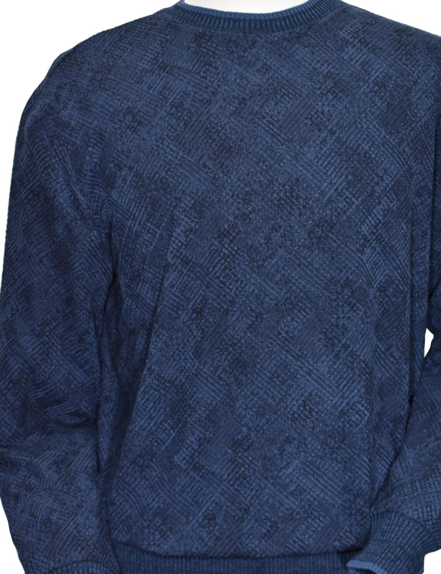 896 Indigo Diagonal Jacquard Sweater