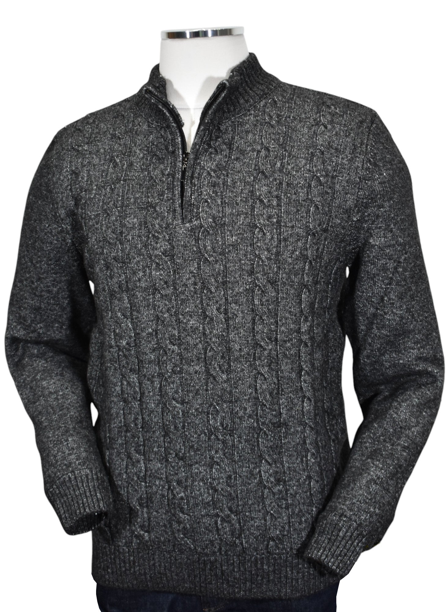 936 Pierce Charcoal Cable Quarter Zip
