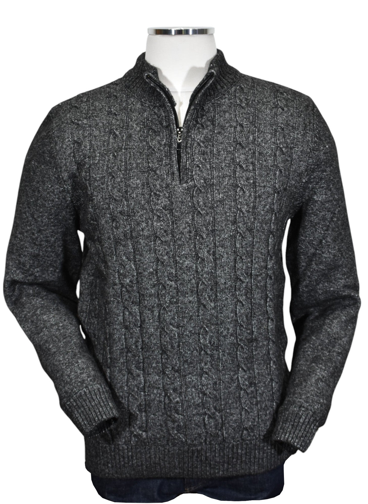 936 Pierce Charcoal Cable Quarter Zip