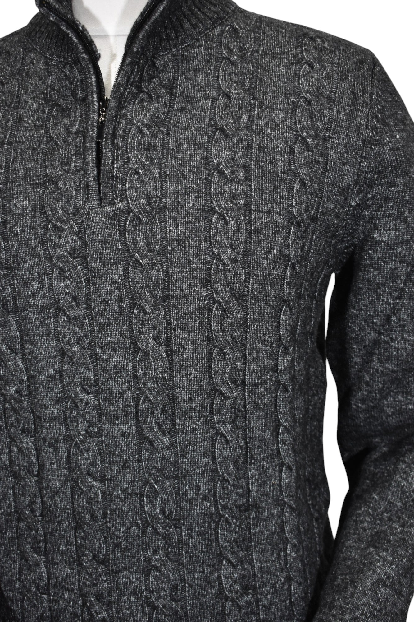 936 Pierce Charcoal Cable Quarter Zip