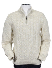 936 Pierce Ecru Cable Quarter Zip