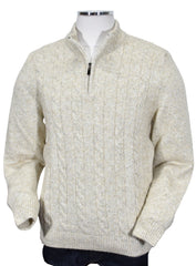 936 Pierce Ecru Cable Quarter Zip